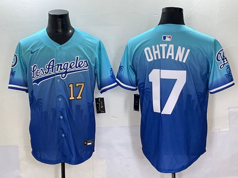 Men 2025 Los Angeles Dodgers #17 Ohtani Blue Nike MLB Jersey Daoqite style 3
